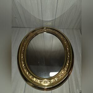Vtg 1980s New Ornate Gold Oval Wall Mirror 19x16 Home Interior Hollywood Regency